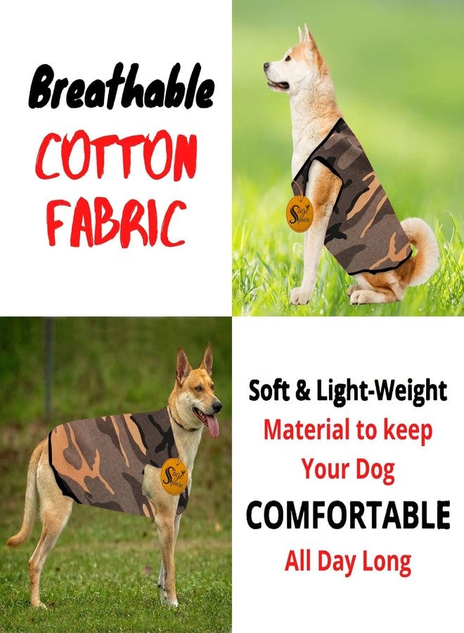 Sage Square Adorable Sleeveless Cotton Dog T-Shirt - Breathable & Fashionable Apparel for Your Dog, Puppy (Army Khakhi) (Medium-16inch) - Image 5